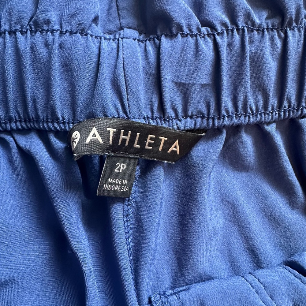 Athleta Women's Blue Skyline Paper-bag Waist Pants Size 2P - Picture 5 of 14